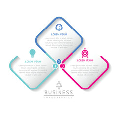 Vector infographic business presentation template connected with 3 options