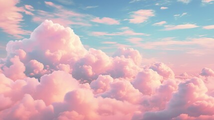 Pink clouds in the sky fluffy cotton candy dream fantasy soft background