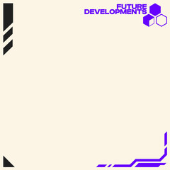 Futuristic Minimal Black and Purple Interface Template with Light Background