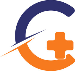 Web letter c g plus logo,simple  logo vector