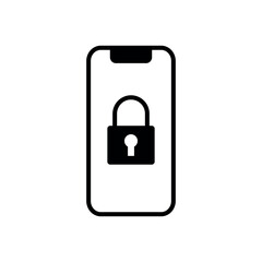 Phone with lock icon vector illustration. Protection on isolated background. Unlock sign concept.