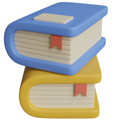 3d render of book stacking with education concept.