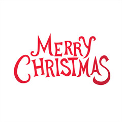 Merry christmas lettering isolated on white background