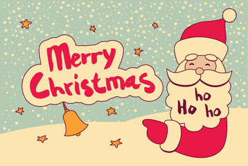 Fototapeta na wymiar Vintage Christmas greeting card with Santa Claus