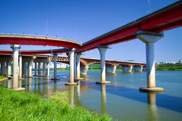 Swirling Onramps of Seongsu Bridge Over Han River