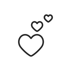 Three Hearts Icon - Linear Vector Pictogram for Love, Romance, and Valentine's Day. Elegant Symbol of Affection and Relationship