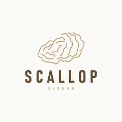 Seashell Logo, Inspirational Scallop Design With Pearl, Ocean Animals, Vector Jewelry Luxury Shell Beauty And Cosmetic