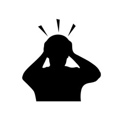 silhouette of person having headache vector ellement icon logo