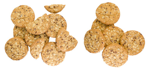 Grain cookies isolated on transparent background healthy snack png