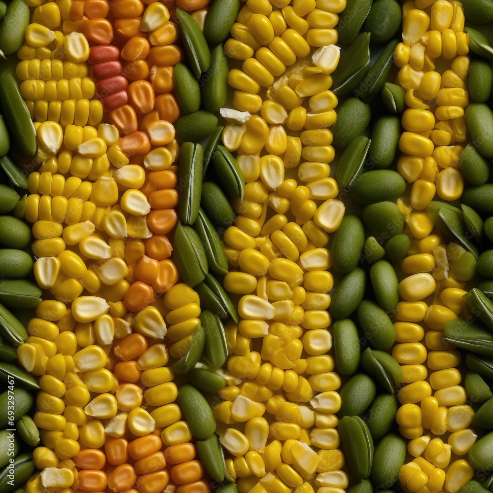 Aufkleber a close up of a variety of different types of corn. generative ai.