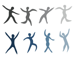 modern art illustration of silhouettes of human body movements