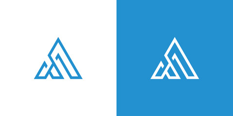 letter F to form triangle. simple and attractive triangle logo - obrazy, fototapety, plakaty