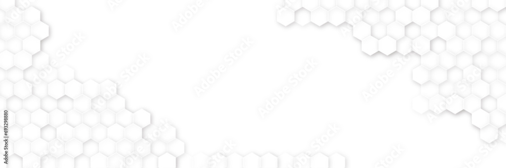 Wall mural abstract background with geometric shapes and hexagon pattern. vector illustration for technology or