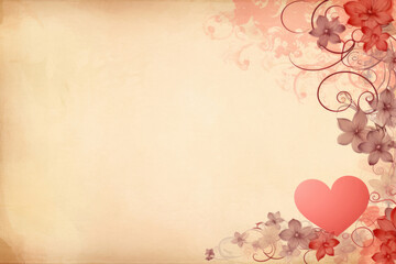 Design template for a Valentine's Day card in a style of sincere harmony