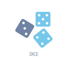 Dice concept line icon. Simple element illustration. Dice concept outline symbol design.