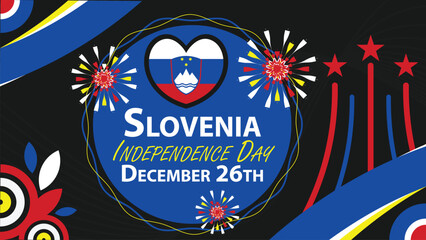 Slovenia Independence Day vector banner design. Happy Slovenia Independence Day modern minimal graphic poster illustration.