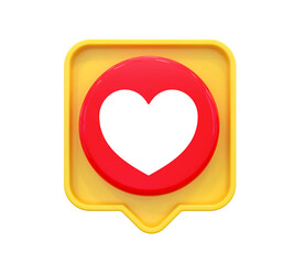 Love icon 3d social media