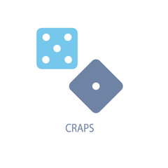 craps concept line icon. Simple element illustration. craps concept outline symbol design.