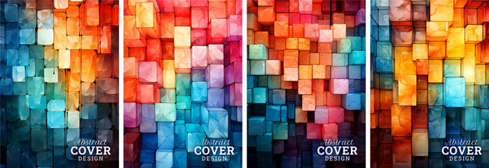 Hand drawn watercolor style abstract background design cover set, wall art, abstract pattern design, Hand drawn abstract design, print, cover, wall print, abstract background, banner