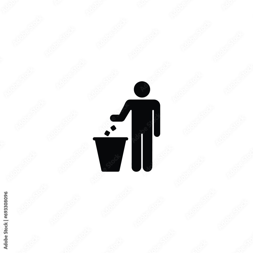 Poster garbage symbol, do not litter sign vectoor for web site computer and mobile app