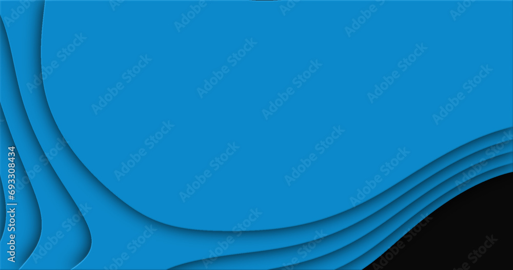 Poster blue cutted abstract background pattern of lines and waves