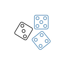 Dice concept line icon. Simple element illustration. Dice concept outline symbol design.