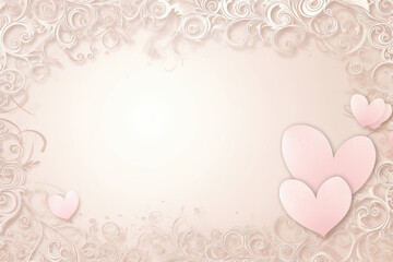 Template design for a Valentine's Day card in a romantic and elegant style
