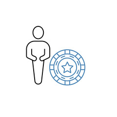 Casino dealer concept line icon. Simple element illustration. Casino dealer concept outline symbol design.