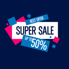 An image to advertise the sale. Sticker for advertising discounts. Vector graphics.