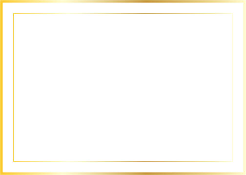 golden square frame line transparent background