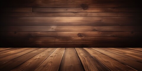 Wooden floor background for product display.