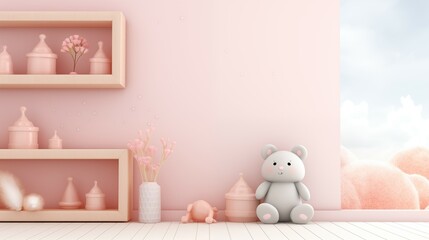 A teddy bear in the room