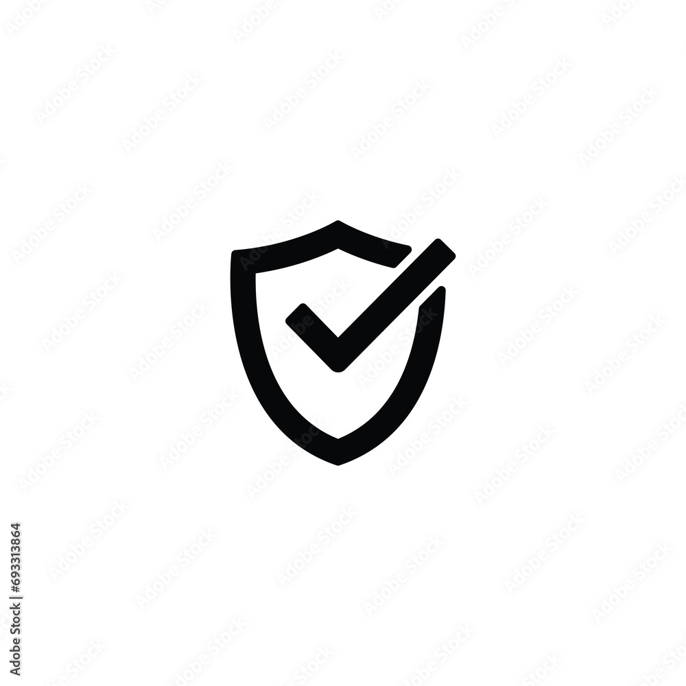 Poster shield with check mark icon vector for web site computer and mobile app