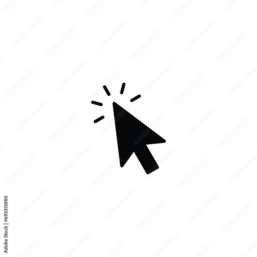 Poster cursor click icon, cursor sign vector for web site computer and mobile app