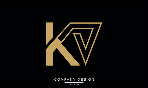 KV, VK, Abstract Letters Logo Monogram