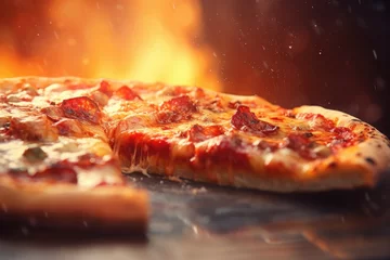 Foto op Plexiglas Pizza background. National Pizza Day.  © kramynina