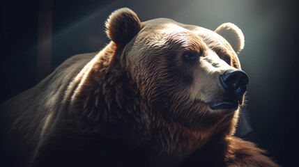 Brown bear portrait. Vector Illustration
