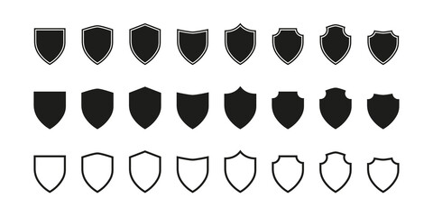 Collection of shield or emblem transparent background. - obrazy, fototapety, plakaty