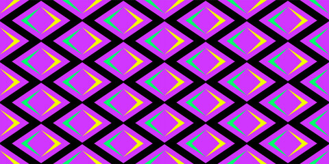 Seamless turquoise ethnic african rhombic textile pattern