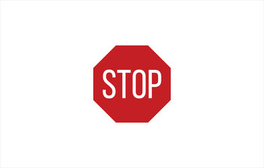 stop sign set in circle shape, isolated on white background. vector illustration