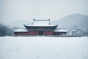 Snow Scenery of Traditional Chinese Ancient Architecture