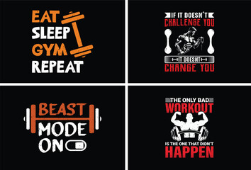Naklejka premium Gym t-shirt design bundle fitness t-shirt