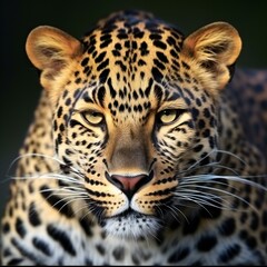 Leopard - Panthera pardus - portrait of a wild cat