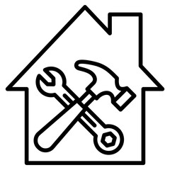 Home Improvement Tools icon line vector illustration