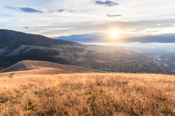 Hiking Above Foggy Sunset