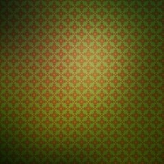 Seamless pattern of abstract geometric shapes on a green background