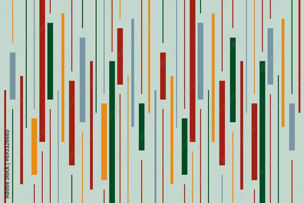 Poster geometric of background vector. design rertro of random stripe colorful on pastel green background. 