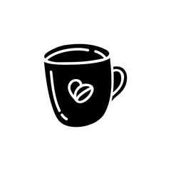 Cup of coffee icon in hand-drawn style