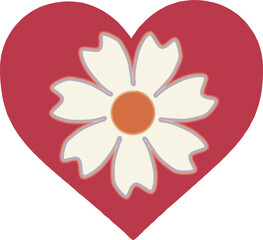 heart with flower
