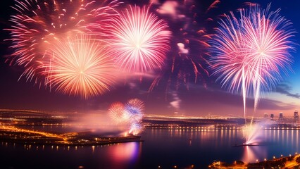 cinematic new years fireworks wallpaper